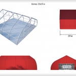 Тентовый ангар 20х20